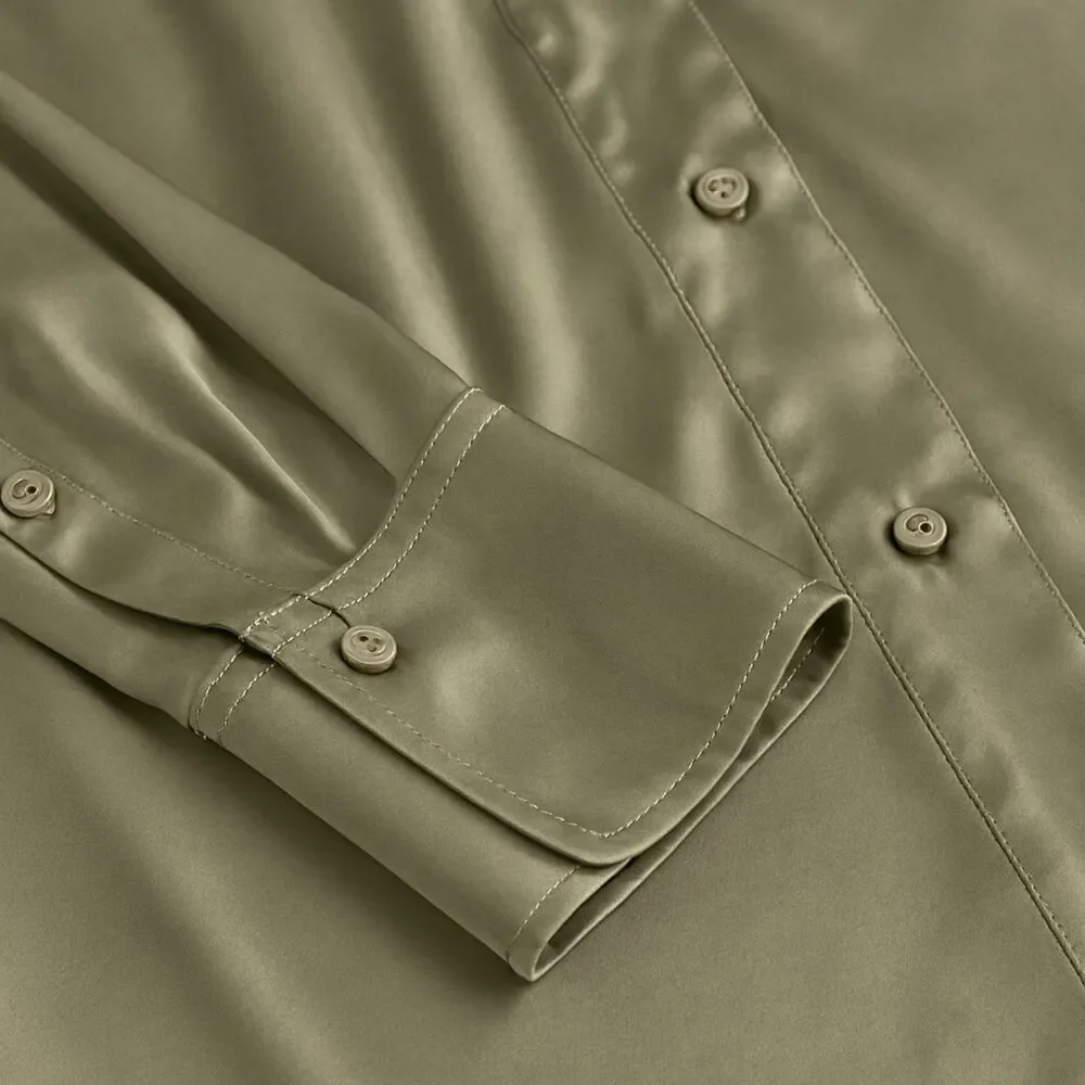 H&M Silky V-Neck Button Down Blouse - Picture 4 of 6